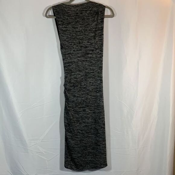 Wilfred Free Heather Grey Low Cut Front Slit Dress - Picture 5 of 7